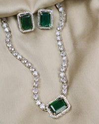 COKO's American Diamond Zircon Necklace set - Vaibhavi