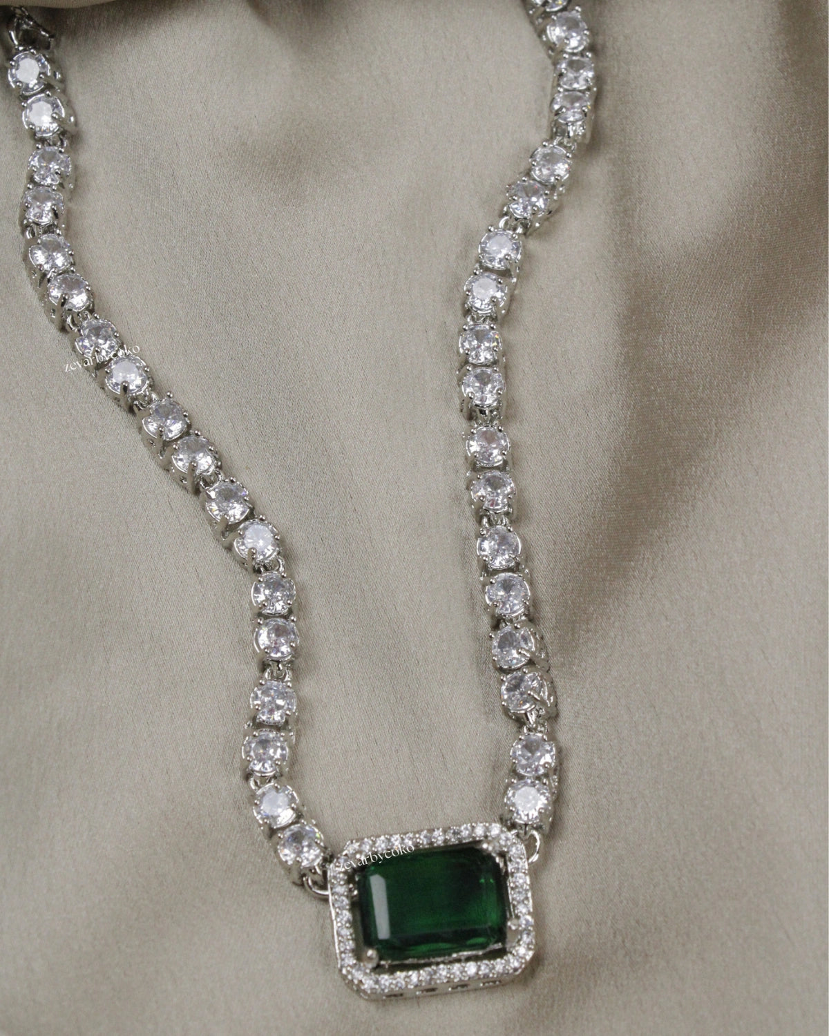 COKO's American Diamond Zircon Necklace set - Vaibhavi