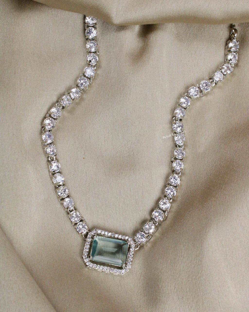 COKO's American Diamond Zircon Necklace set - Vaibhavi