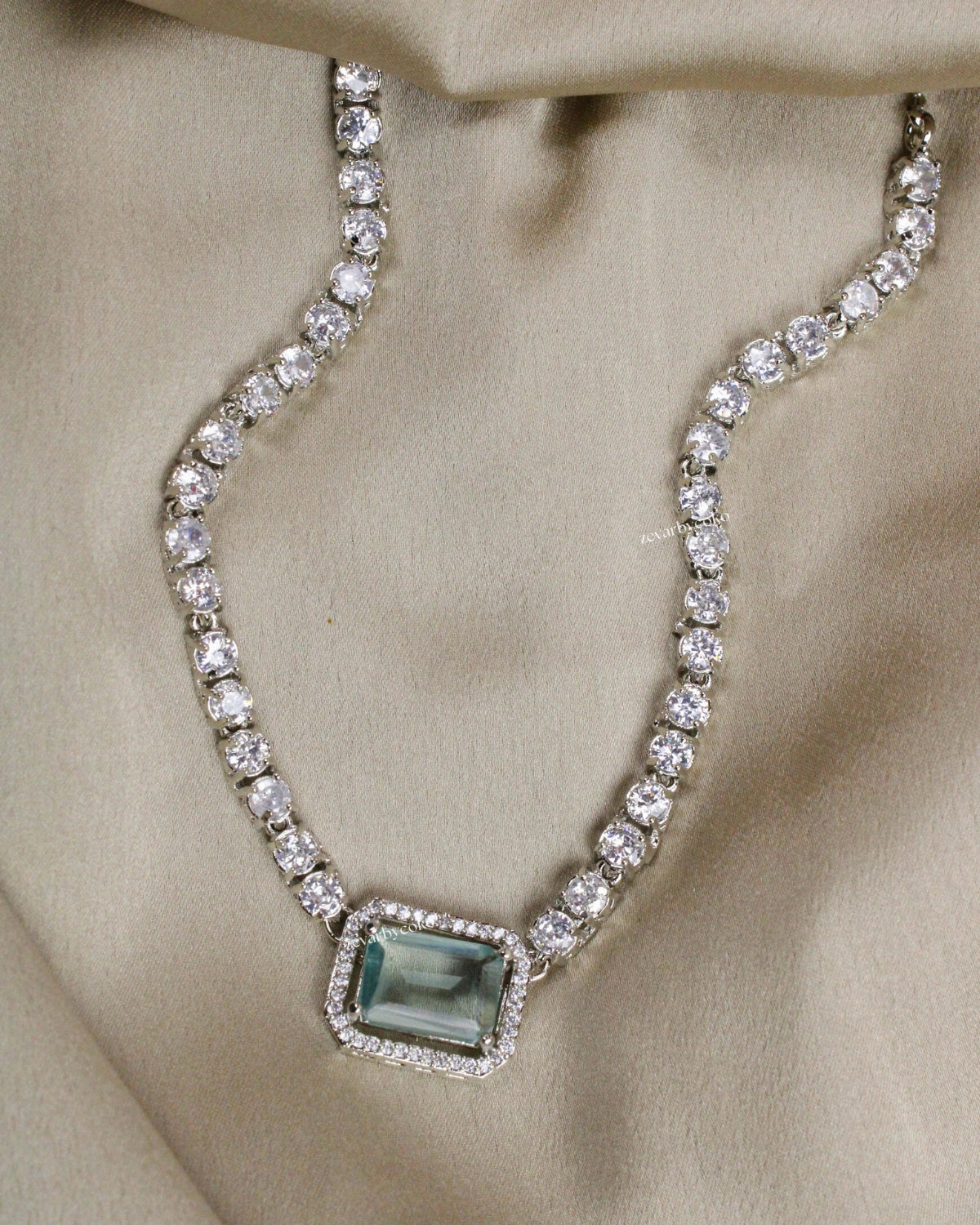 COKO's American Diamond Zircon Necklace set - Vaibhavi