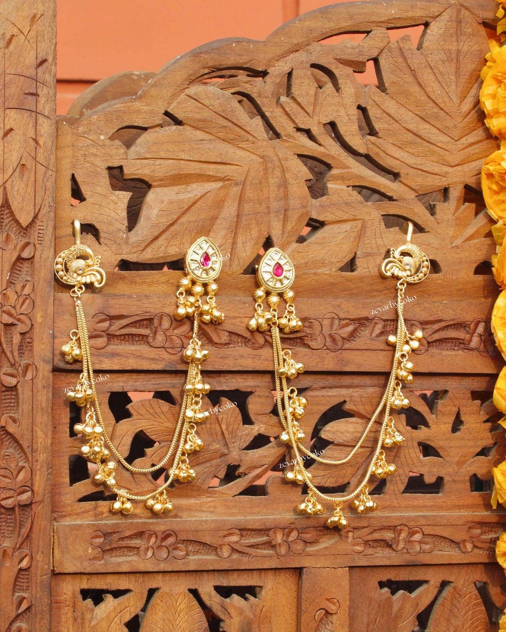 Basanti Kashmiri Jhumka Earrings