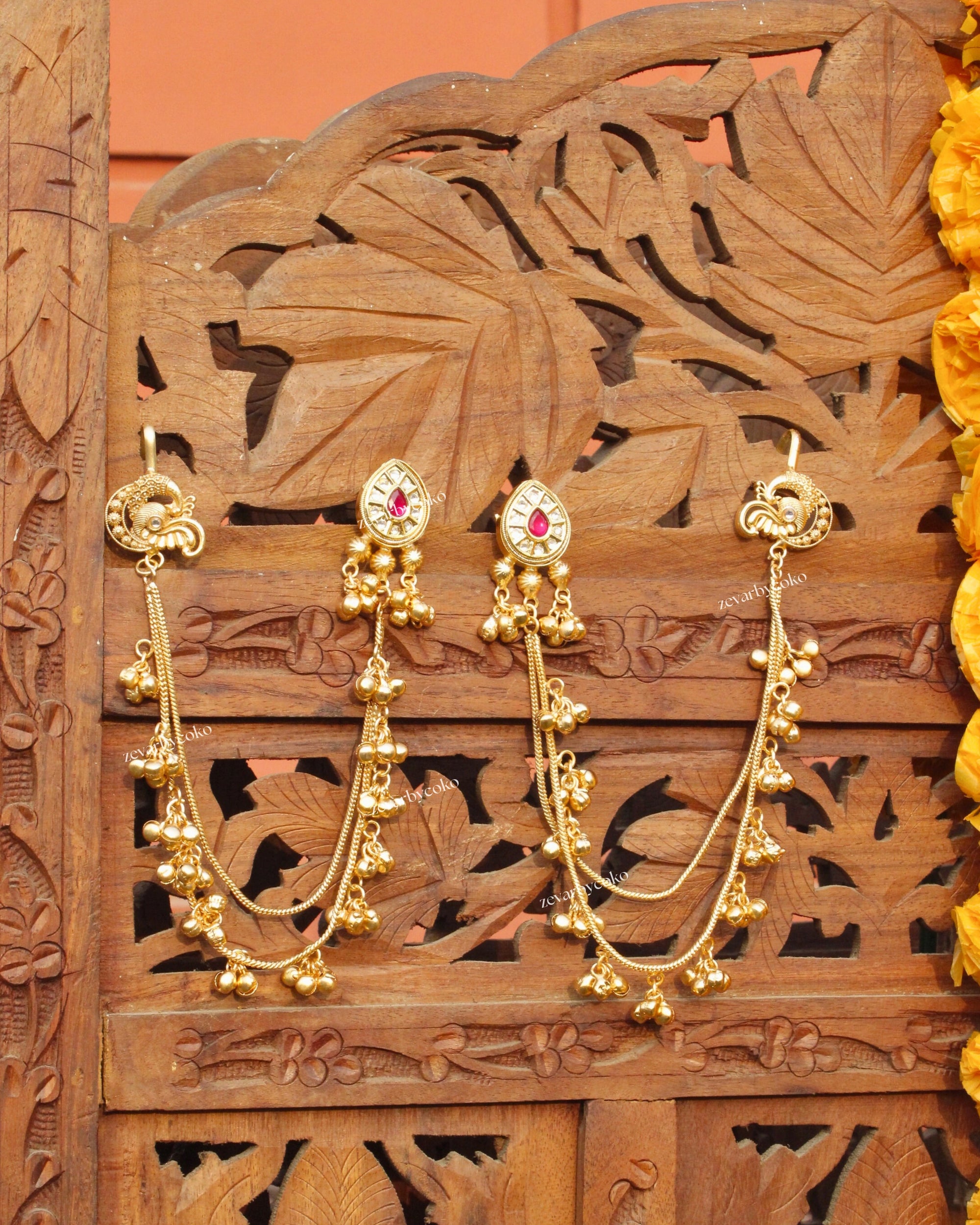 Basanti Kashmiri Jhumka Earrings