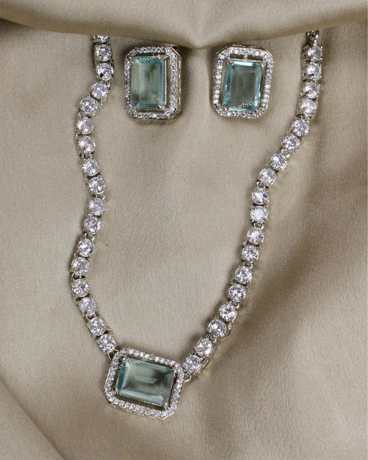 COKO's American Diamond Zircon Necklace set - Vaibhavi