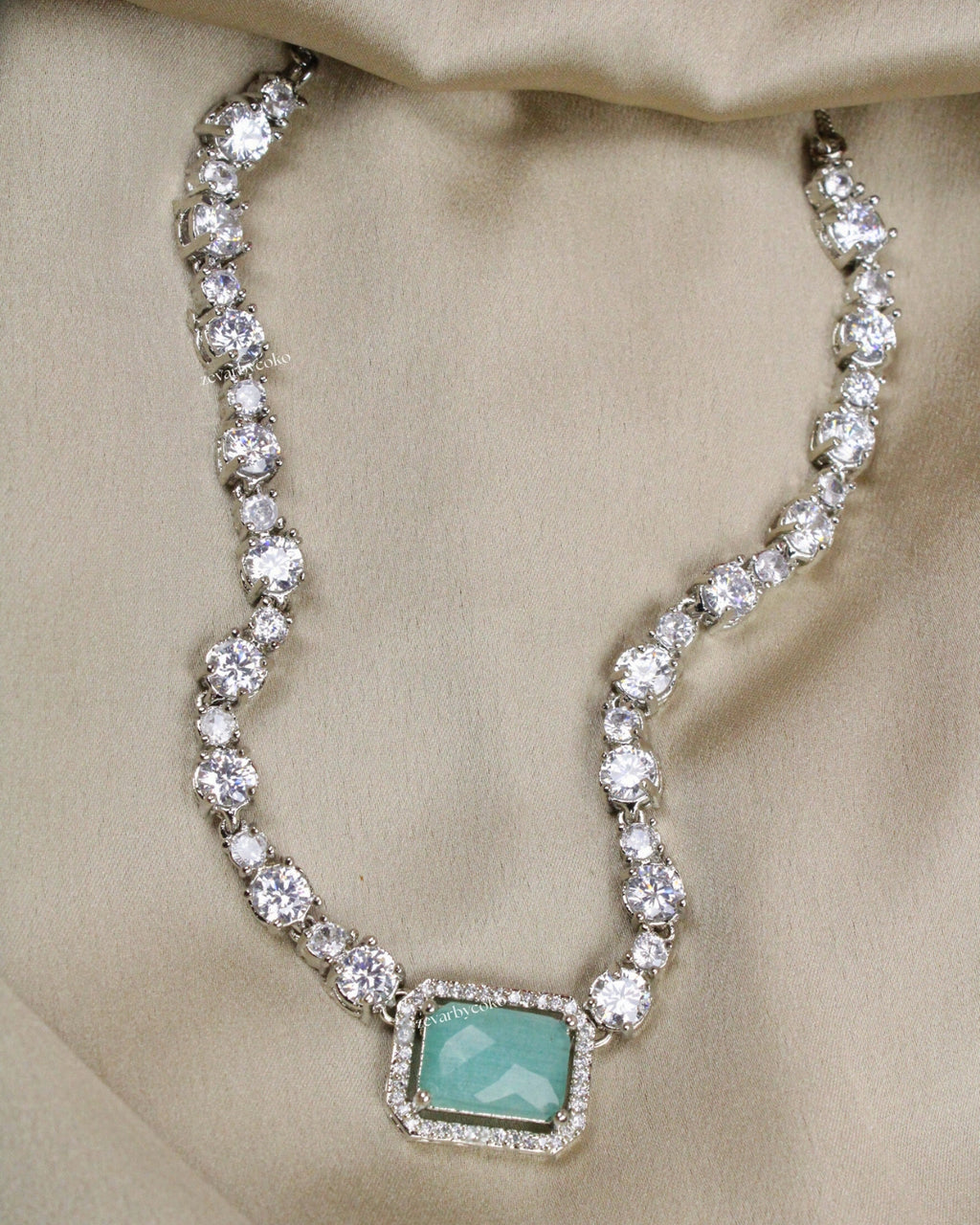COKO's American Diamond Zircon Necklace set - Vaibhavi