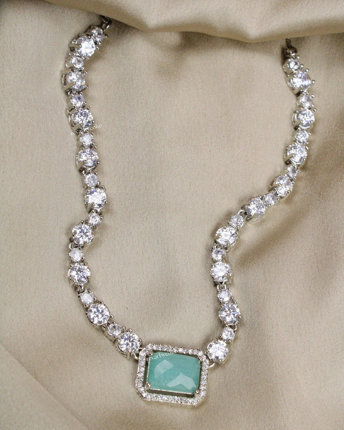 COKO's American Diamond Zircon Necklace set - Vaibhavi