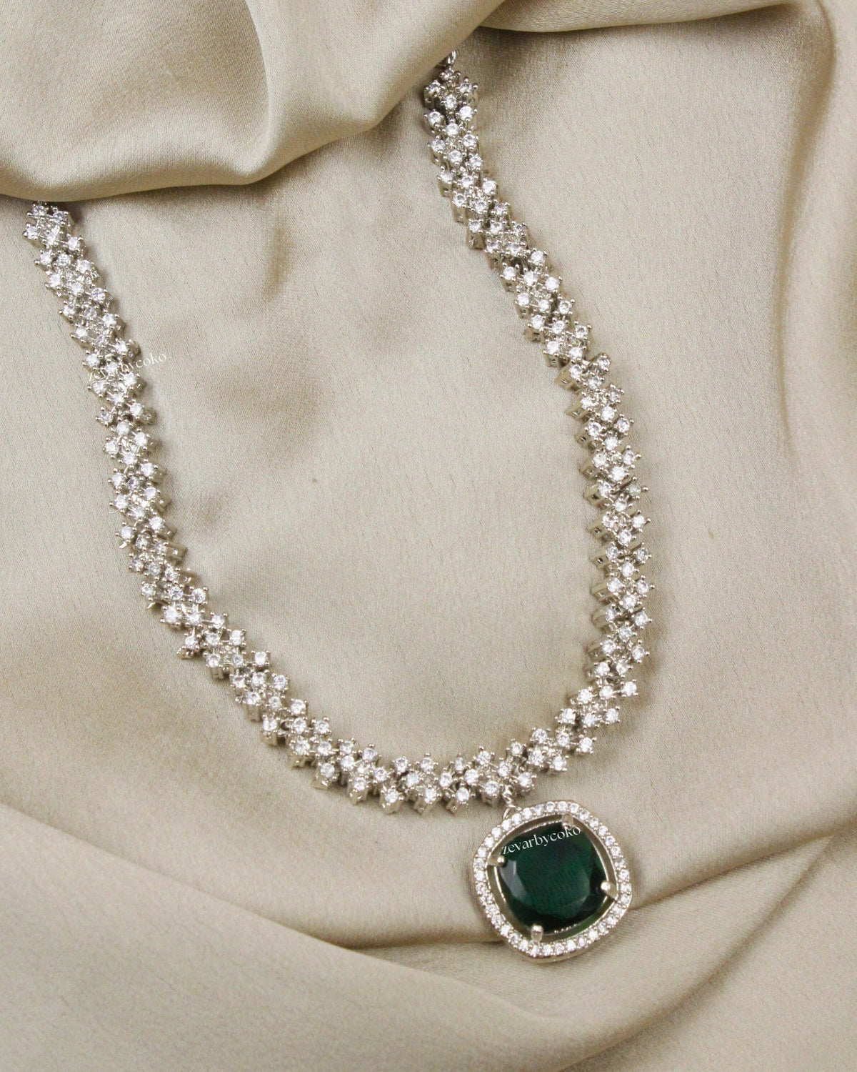 COKO's American Diamond Zircon Necklace set - Vaani
