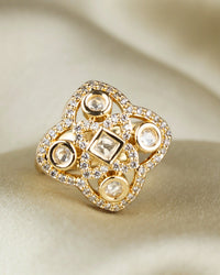 COKO's Kundan Polki Adjustable Ring- Ratan