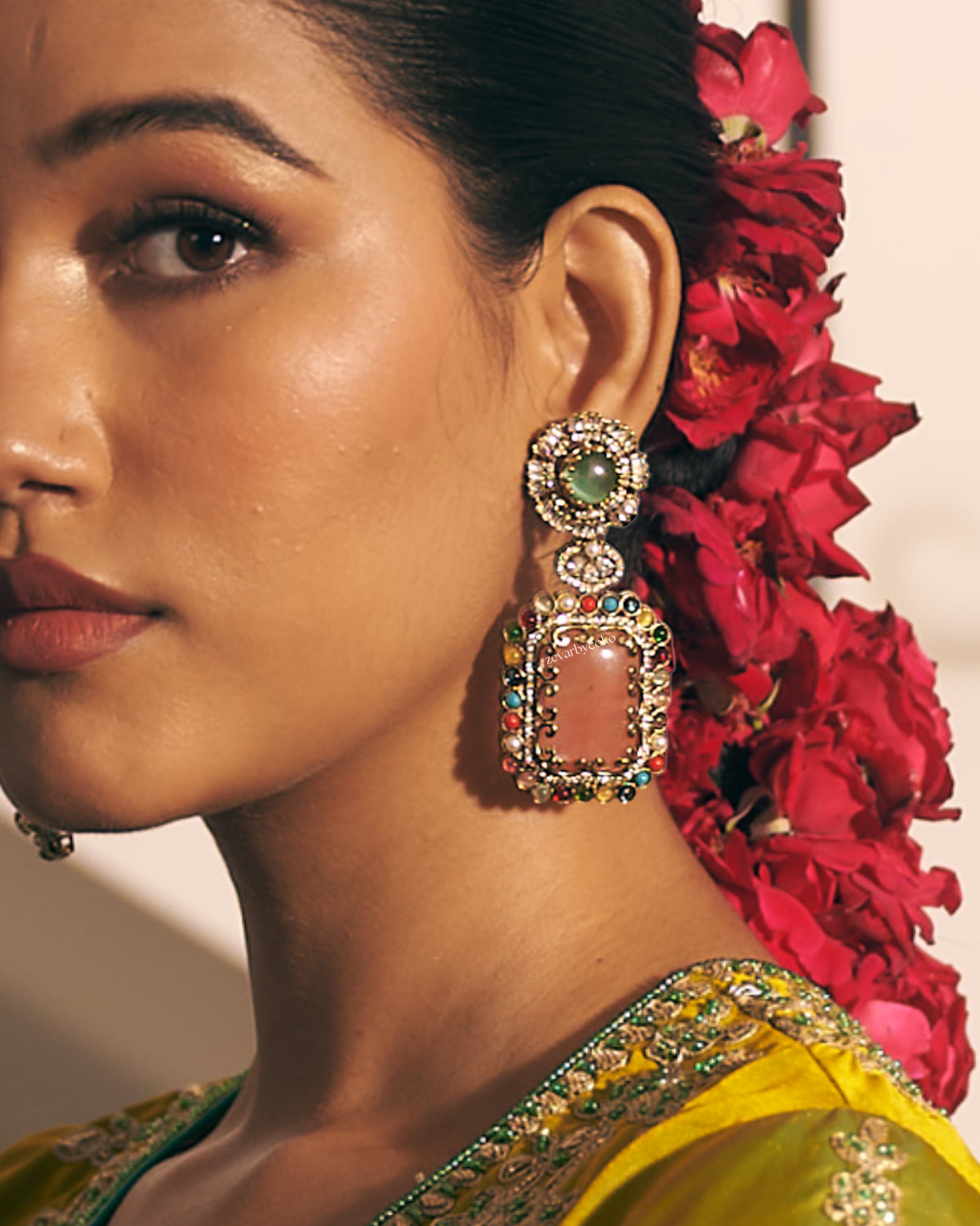 COKO's Sabya Inspired Semi Precious Stone Earrings- Oditiya