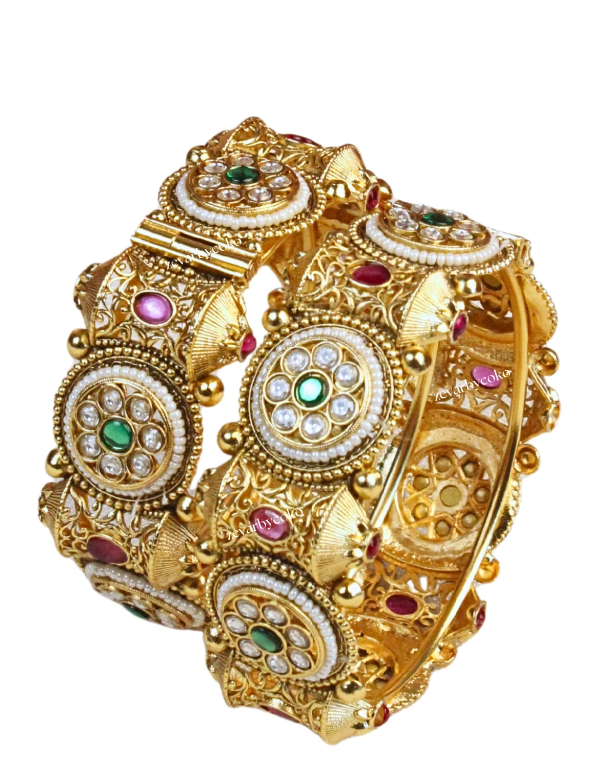 COKO's Heritage Openable Bangles Set of 2- Mishika
