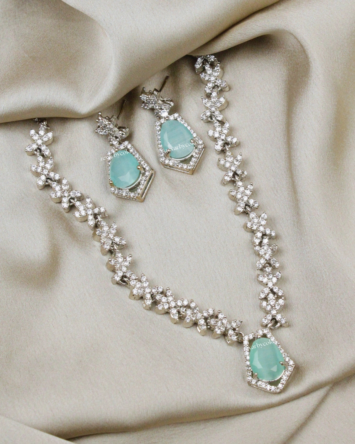 COKO's American Diamond Zircon Necklace set - Vaaruni