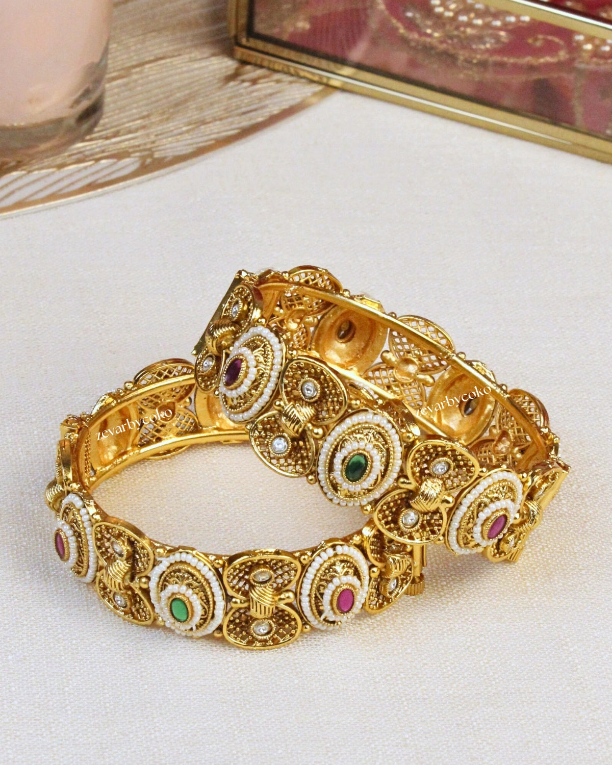 COKO's Heritage Openable Bangles Set of 2- Mansi