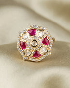 COKO's Kundan Polki Adjustable Ring- Riya