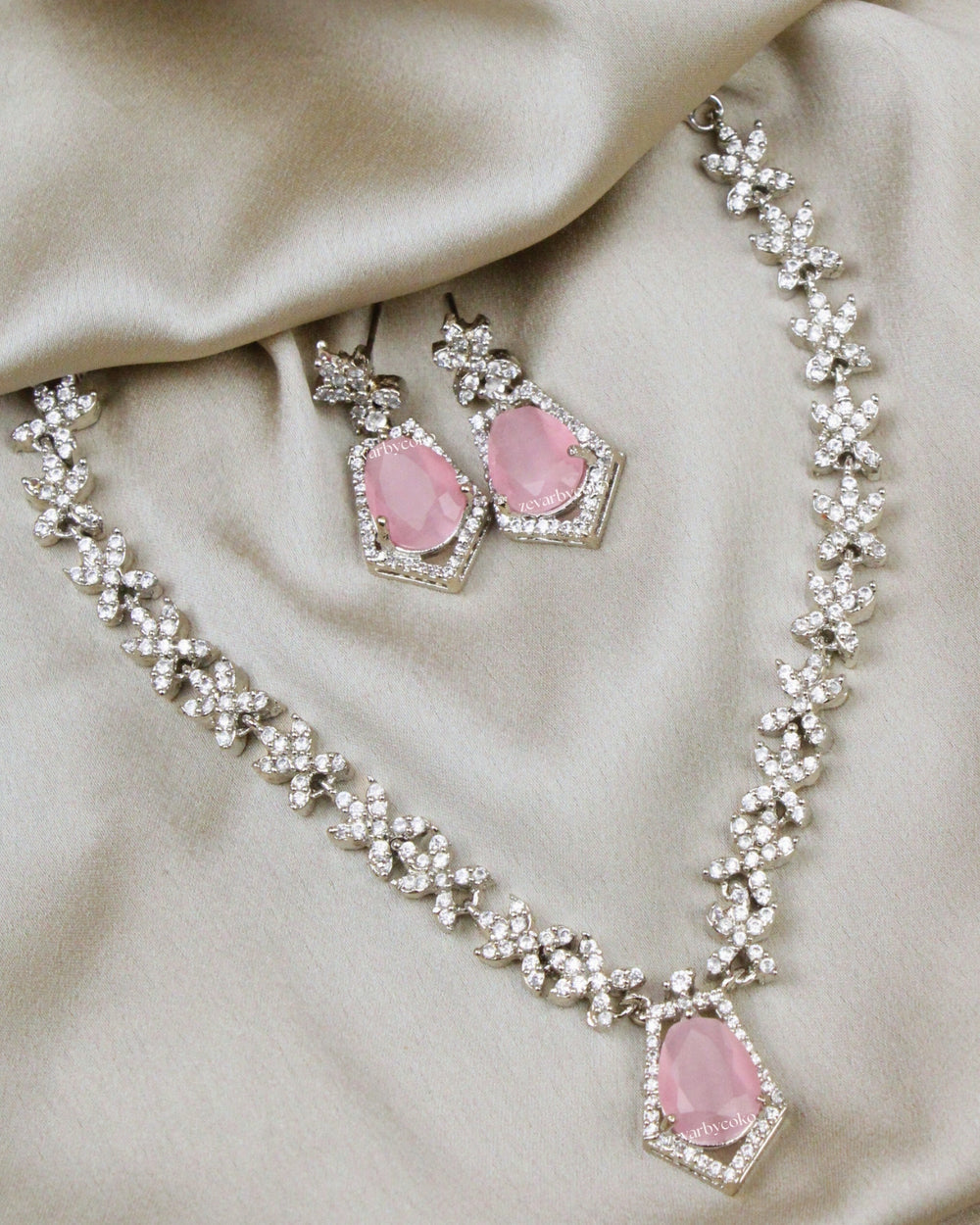 COKO's American Diamond Zircon Necklace set - Vaaruni