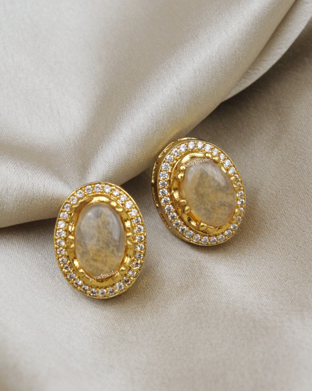 COKO's Sabya Inspired Semi Precious Stone Earrings- Nivya