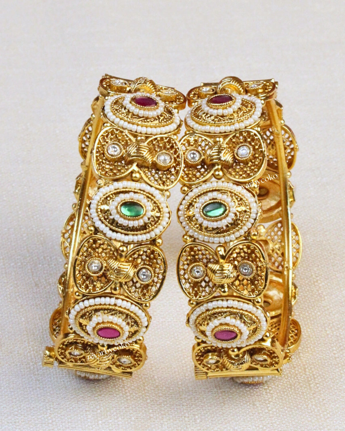 COKO's Heritage Openable Bangles Set of 2- Mansi