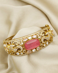 COKO's Moissanite Polki Kundan openable Bangle - Gajraj