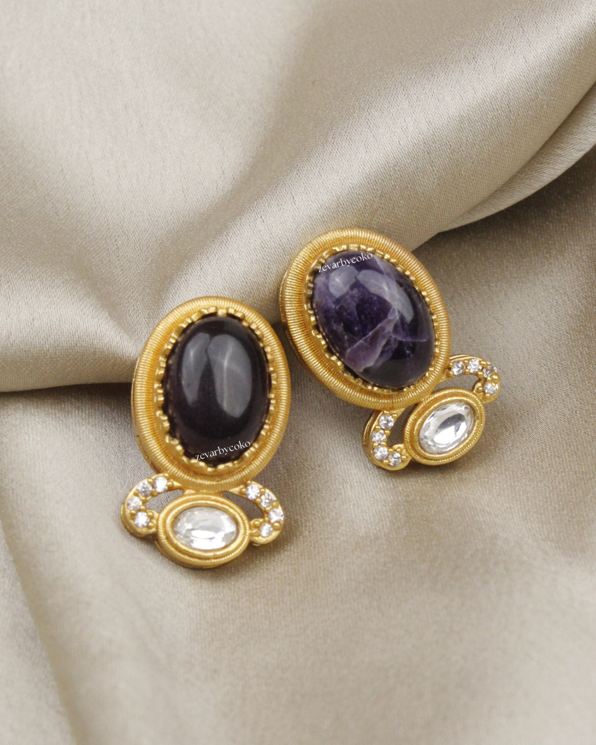 COKO's Sabya Inspired Semi Precious Stone Earrings- Navika
