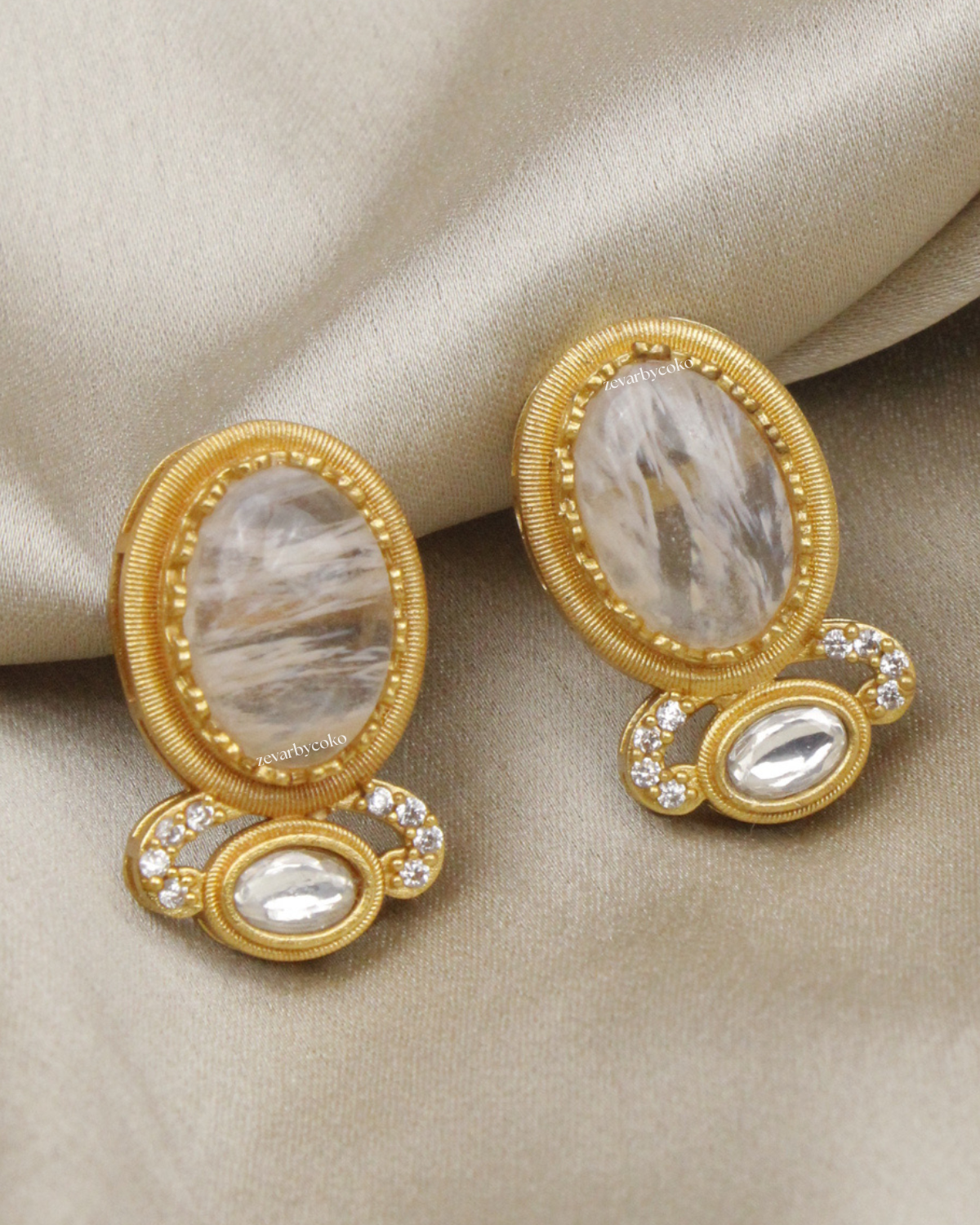 COKO's Sabya Inspired Semi Precious Stone Earrings- Navika