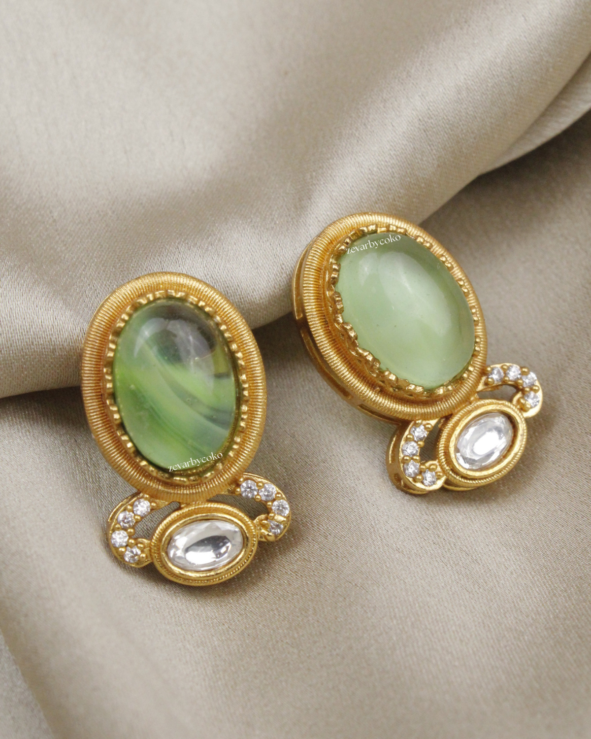 COKO's Sabya Inspired Semi Precious Stone Earrings- Navika