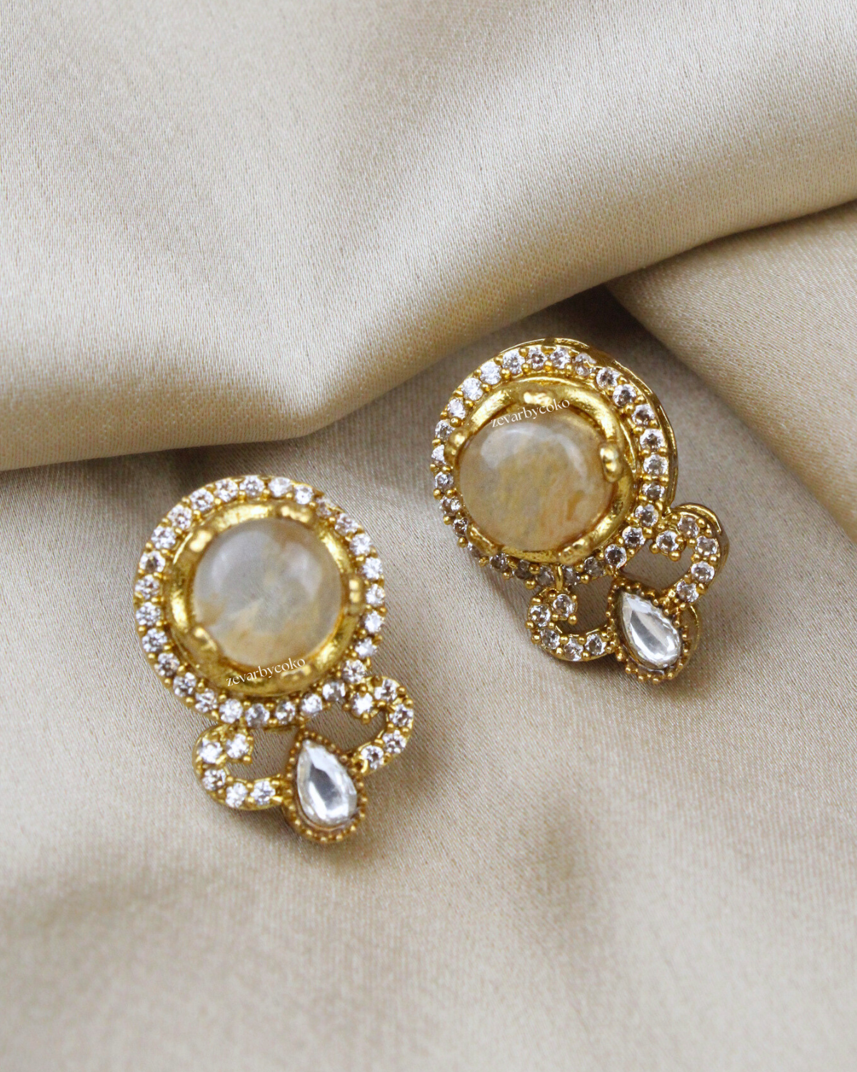 COKO's Sabya Inspired Semi Precious Stone Earrings- Nainika