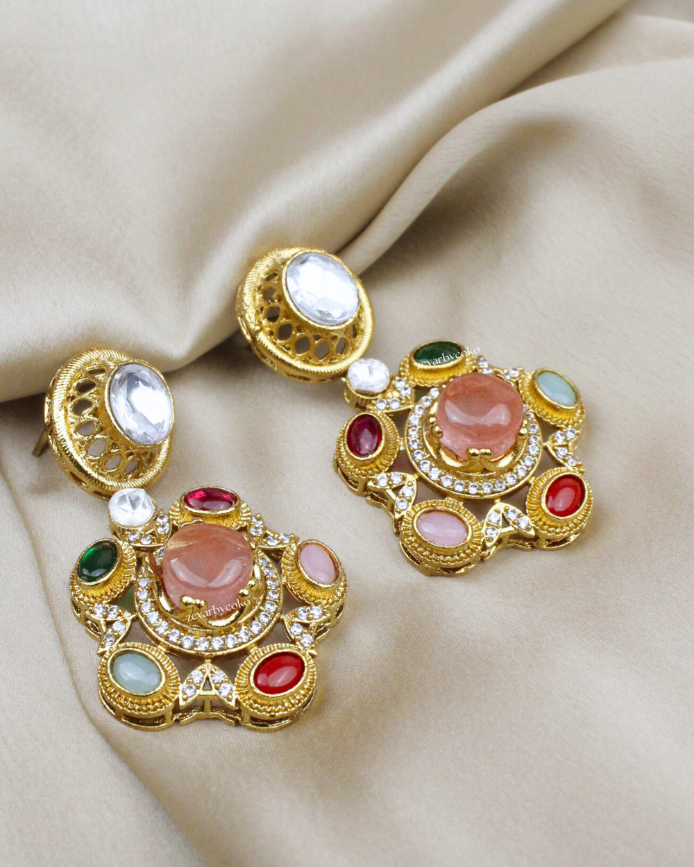 COKO's Sabya Inspired Semi Precious Stone Earrings-Nysa