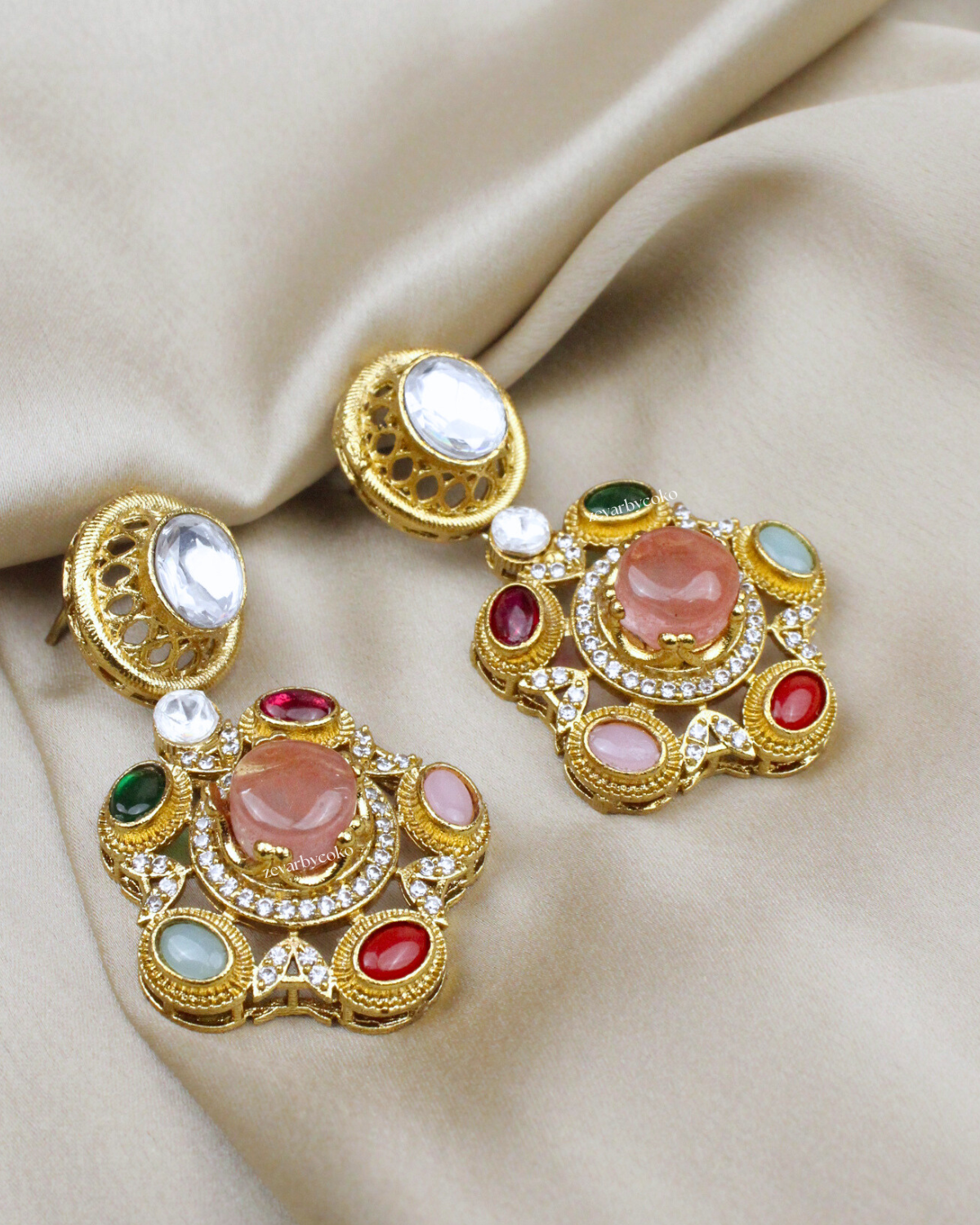 COKO's Sabya Inspired Semi Precious Stone Earrings-Nysa