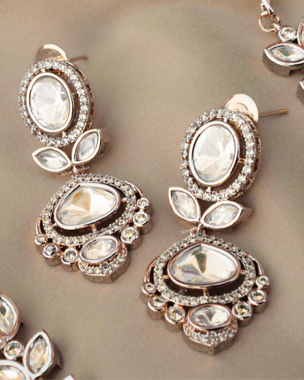 COKO's Carat Moissanite Polki Necklace Set- Noor