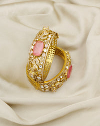 COKO's Moissanite Polki Kundan openable Bangle - Gajraj