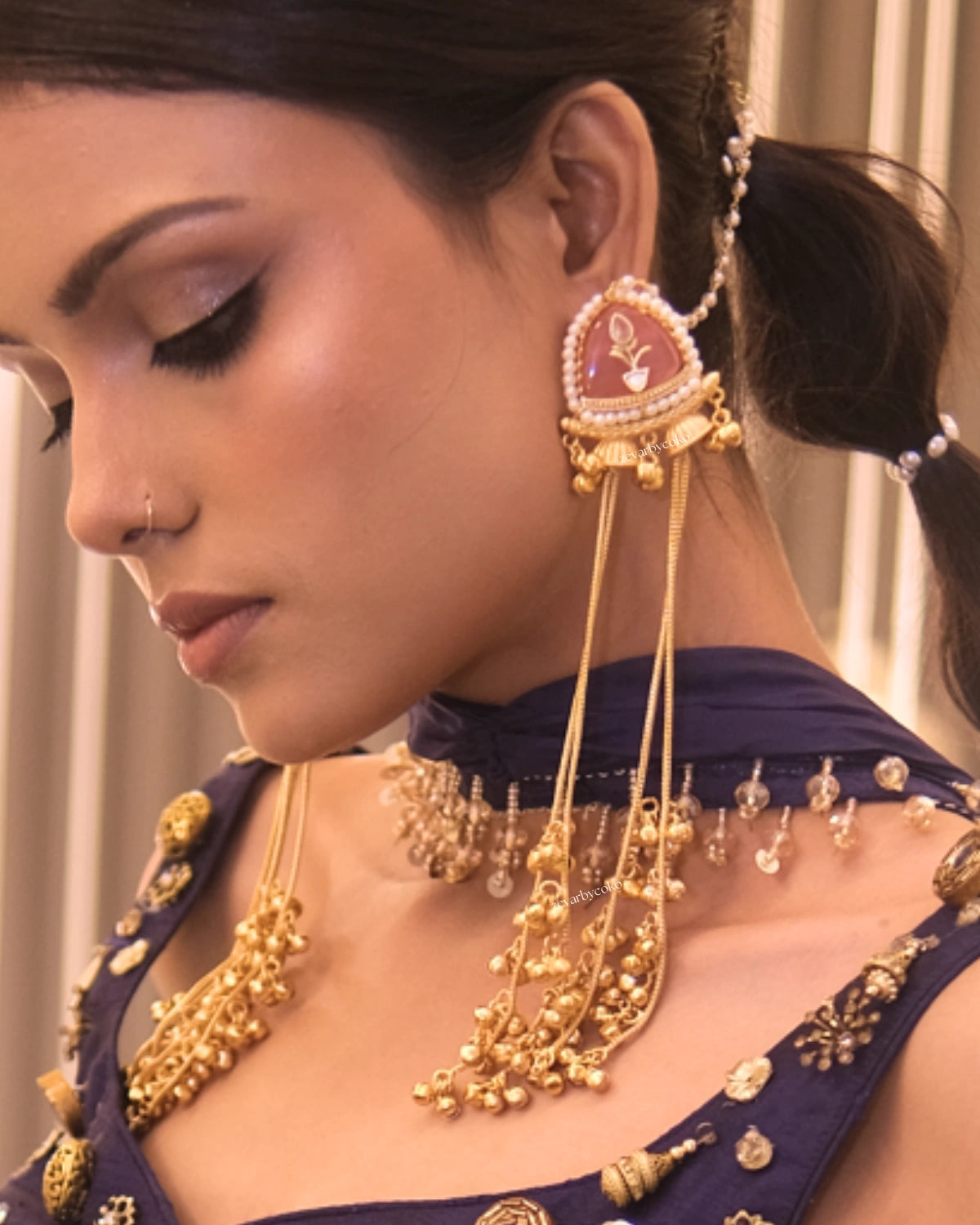 Aahana Kashmiri Brass Jhumka Earrings