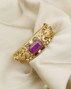 COKO's Moissanite Polki Kundan openable Bangle - Gajraj
