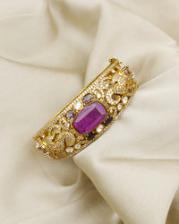COKO's Moissanite Polki Kundan openable Bangle - Gajraj