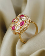 COKO's Kundan Polki Adjustable Ring- Riya