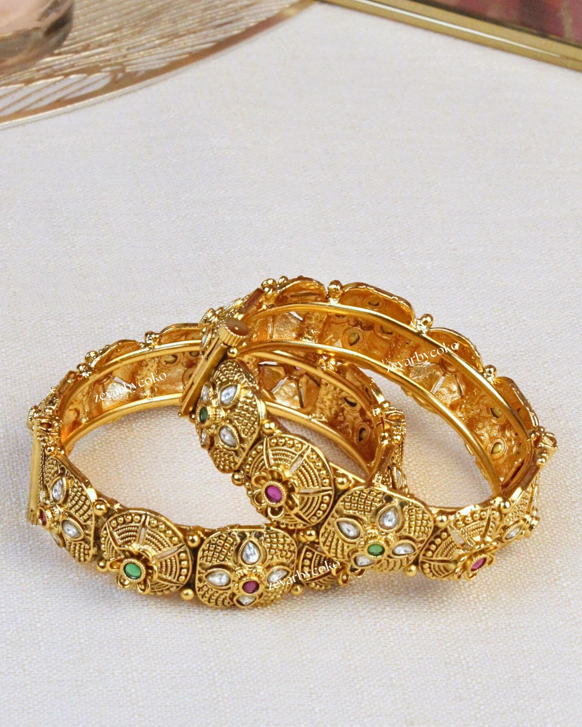 COKO's Heritage Openable Bangles Set of 2- Meenal