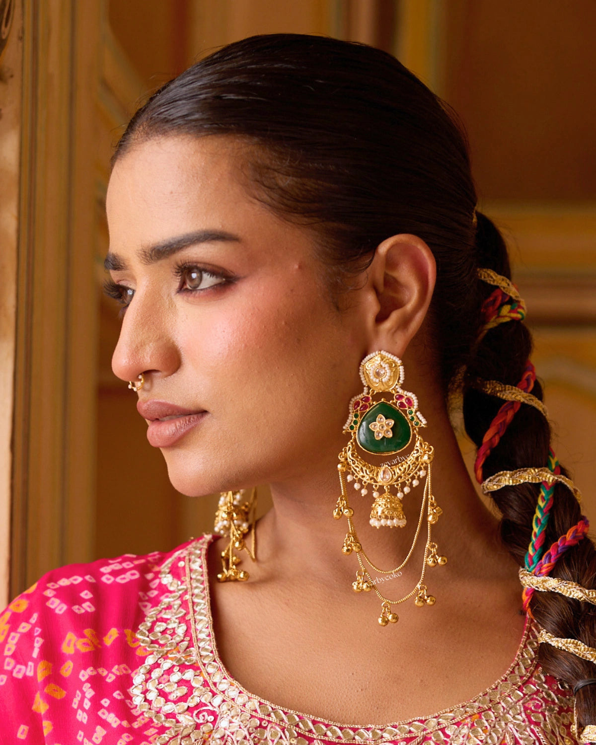Aadhya Kashmiri Brass Jhumka Earrings