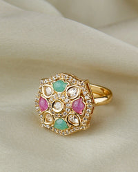 COKO's Kundan Polki Adjustable Ring- Riya