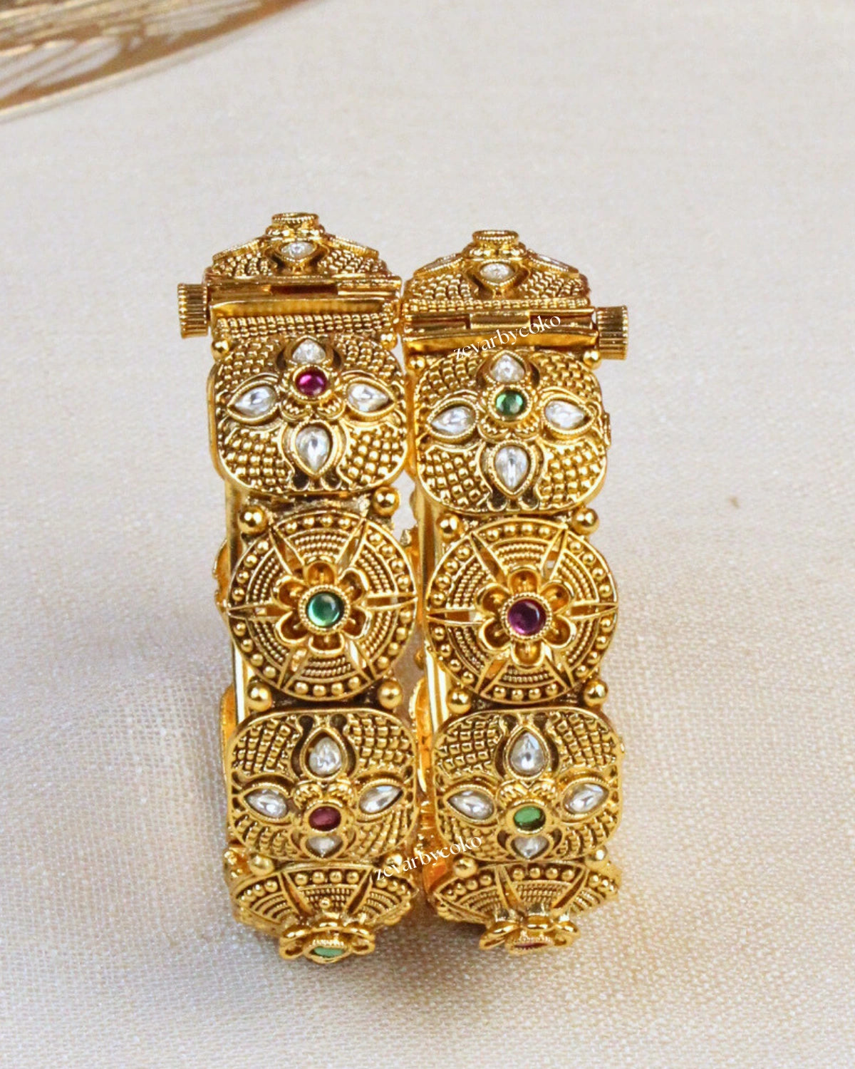 COKO's Heritage Openable Bangles Set of 2- Meenal