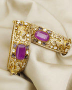 COKO's Moissanite Polki Kundan openable Bangle - Gajraj