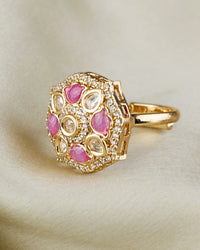 COKO's Kundan Polki Adjustable Ring- Riya