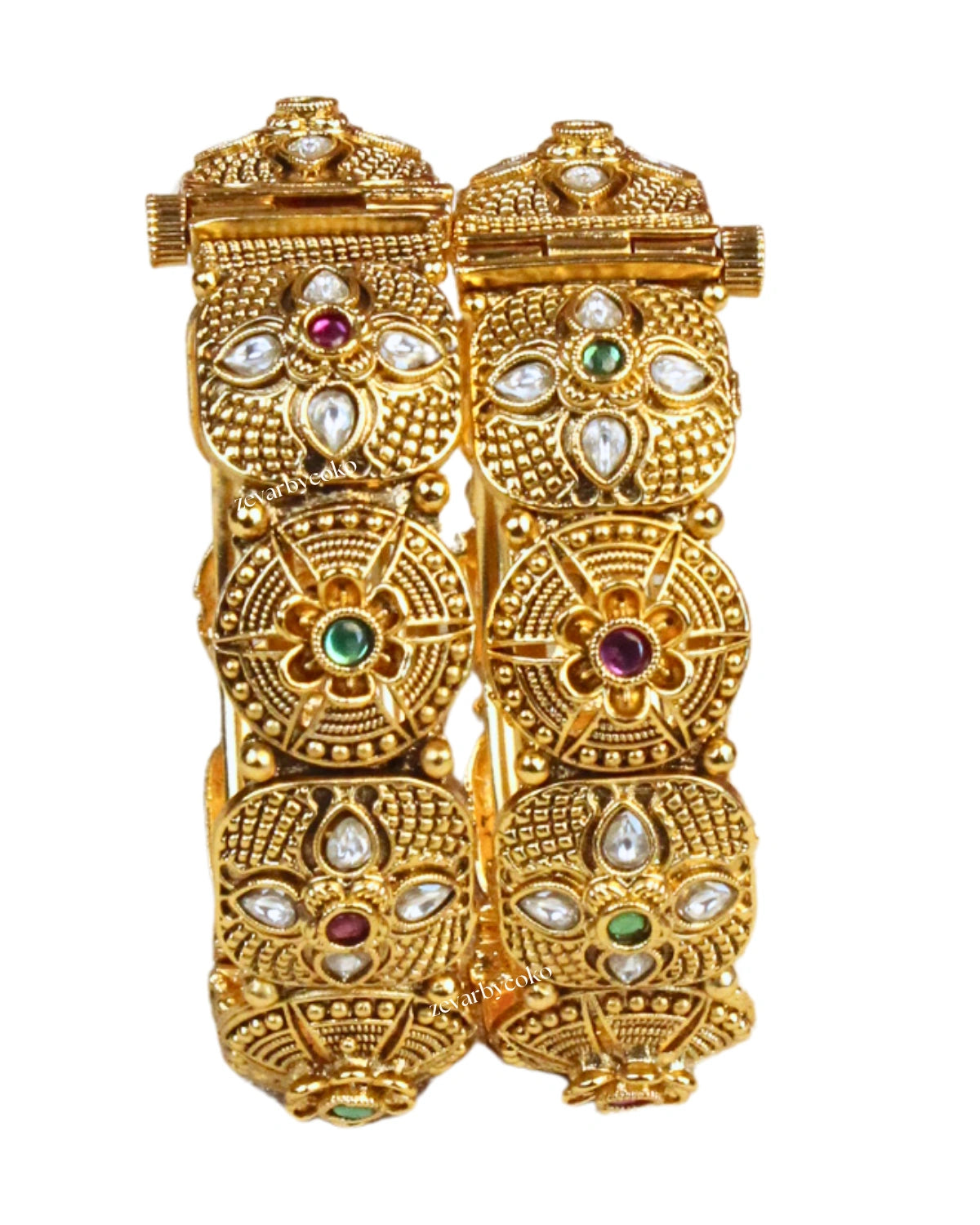 COKO's Heritage Openable Bangles Set of 2- Meenal
