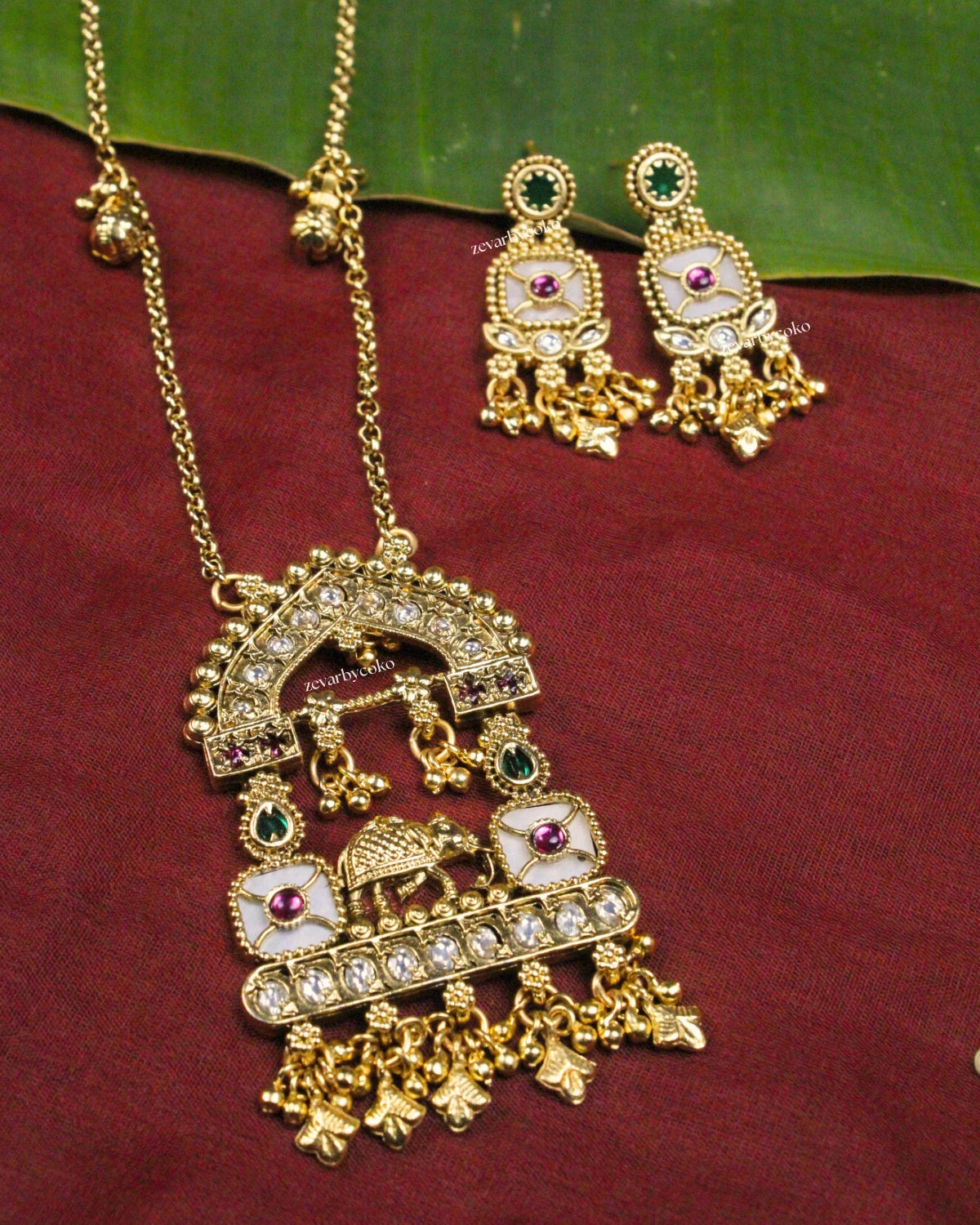 COKO's Heritage Rajwadi Pendant Set -Sultana