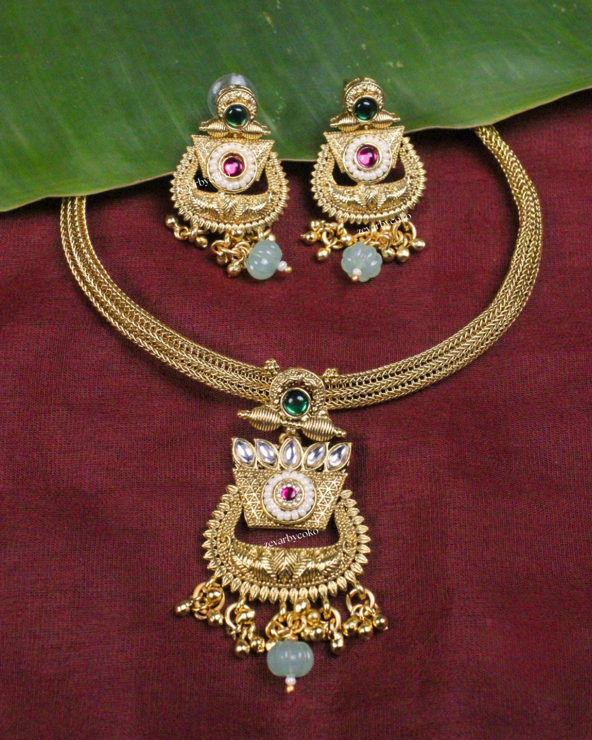 COKO's Heritage Hasli Necklace Set - Suvarna
