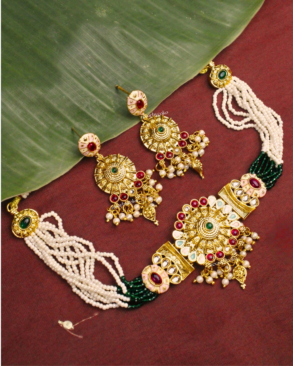 COKO's Heritage Rajwadi Necklace Set- Shweta