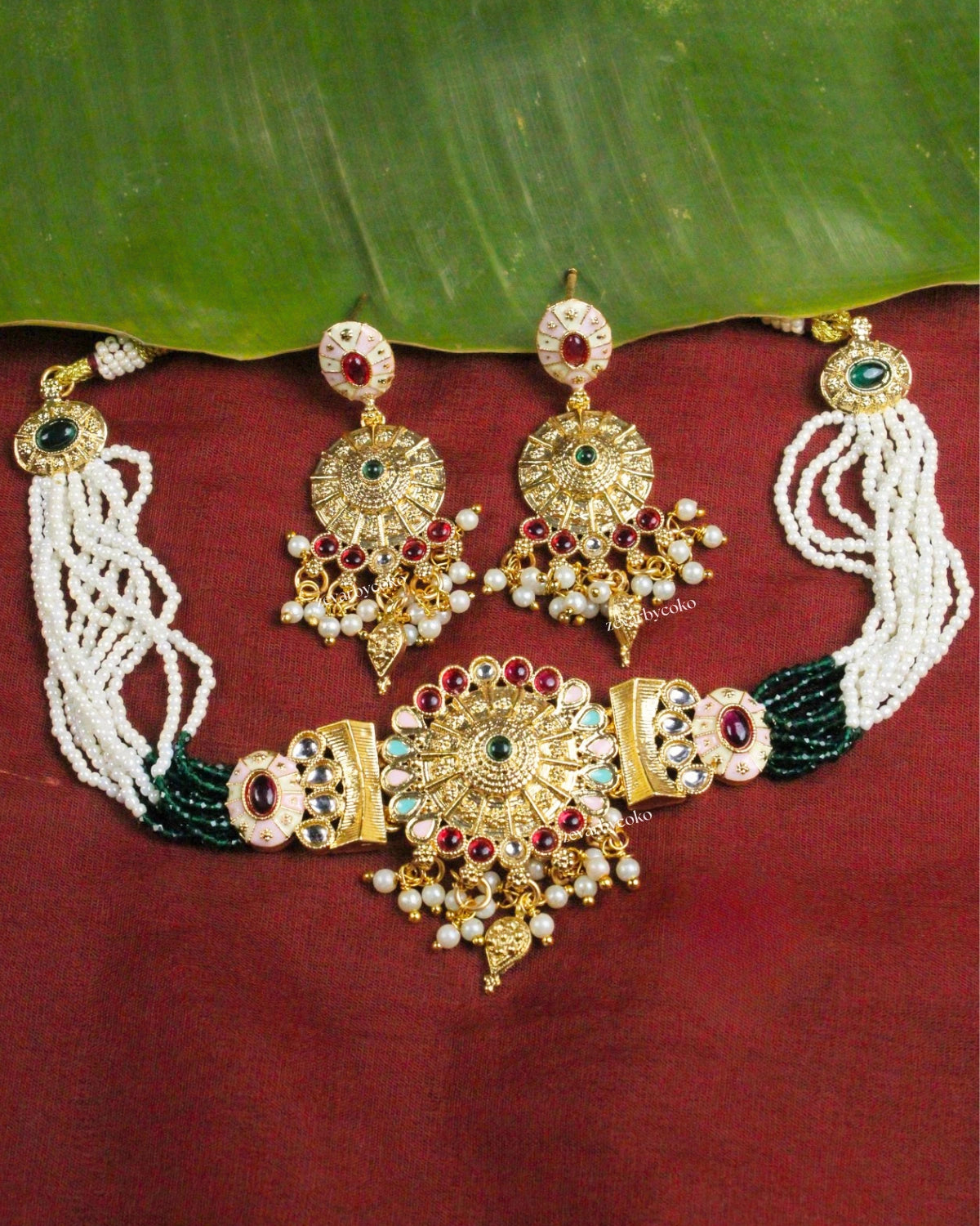 COKO's Heritage Rajwadi Necklace Set- Shweta