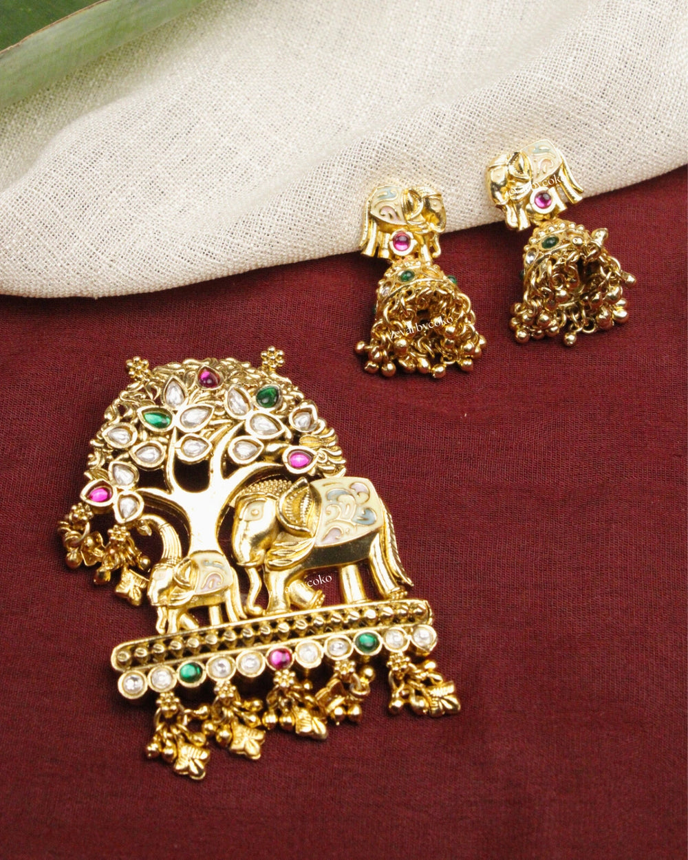 COKO's Heritage Rajwadi Pendant Set - Sanhita
