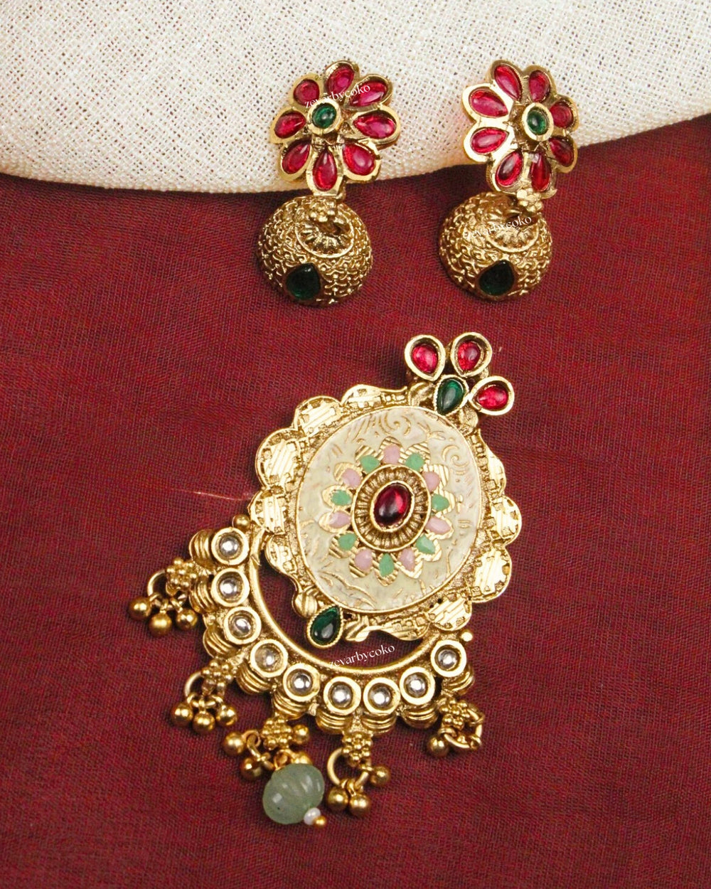 COKO's Heritage Rajwadi Pendant Set- Sanskriti
