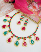 COKO's American Diamond Zircon Necklace set - Vedika