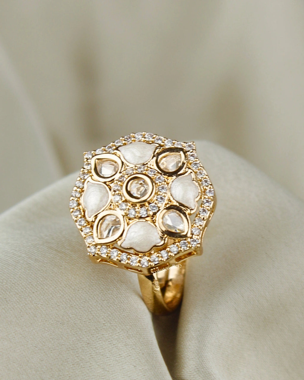 COKO's Kundan Polki Adjustable Ring- Riya