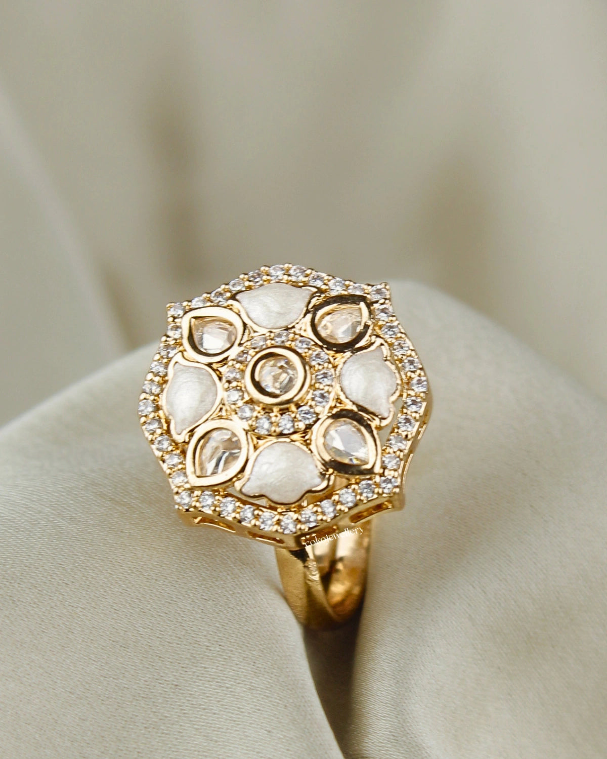 COKO's Kundan Polki Adjustable Ring- Riya