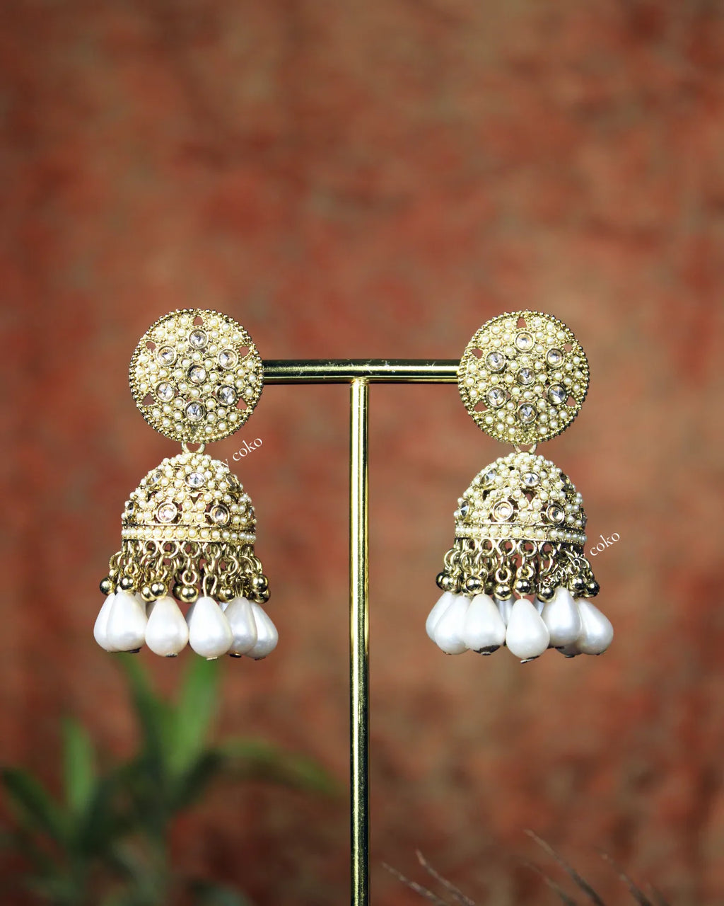 COKO's Chaandbali Jhumka Earrings- Gunjan