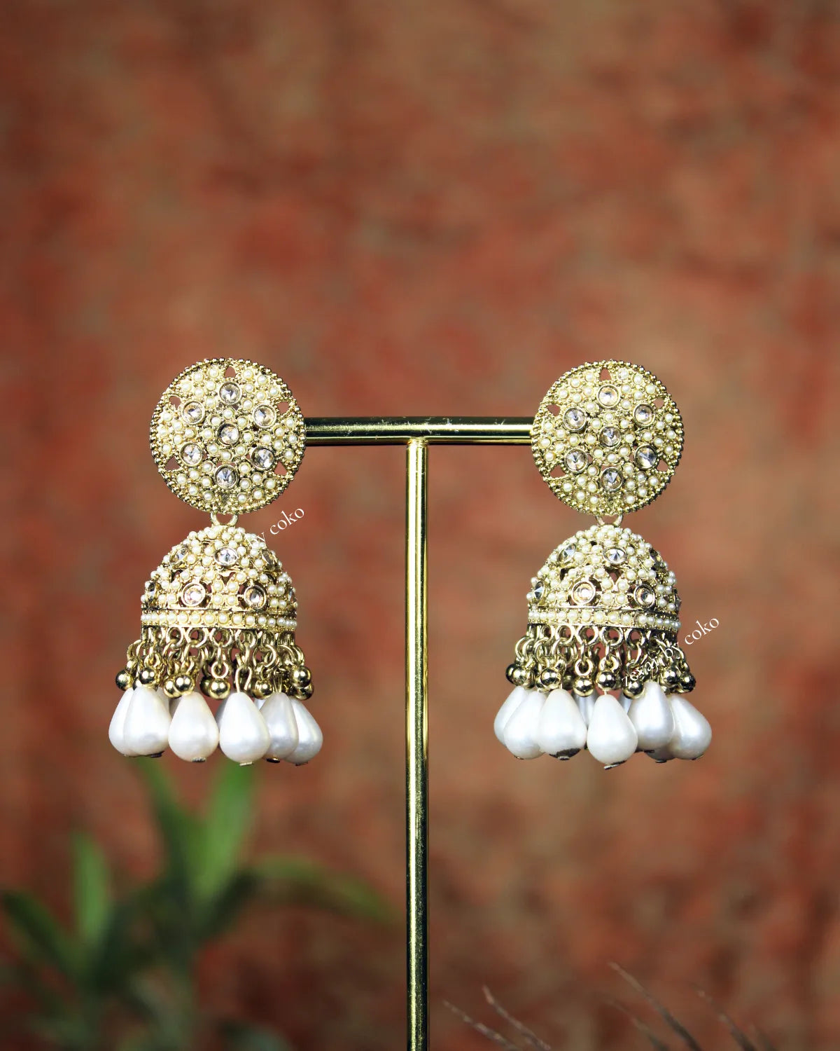 COKO's Chaandbali Jhumka Earrings- Gunjan